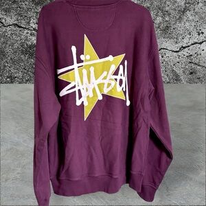 •NWT• STÜSSY STAR PURPLE PIGMENT DYED CREWNECK • 2XL
